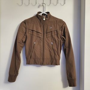Nike Women Motorcycle Brown Full Zip Two-Way Jacket Vest Top
